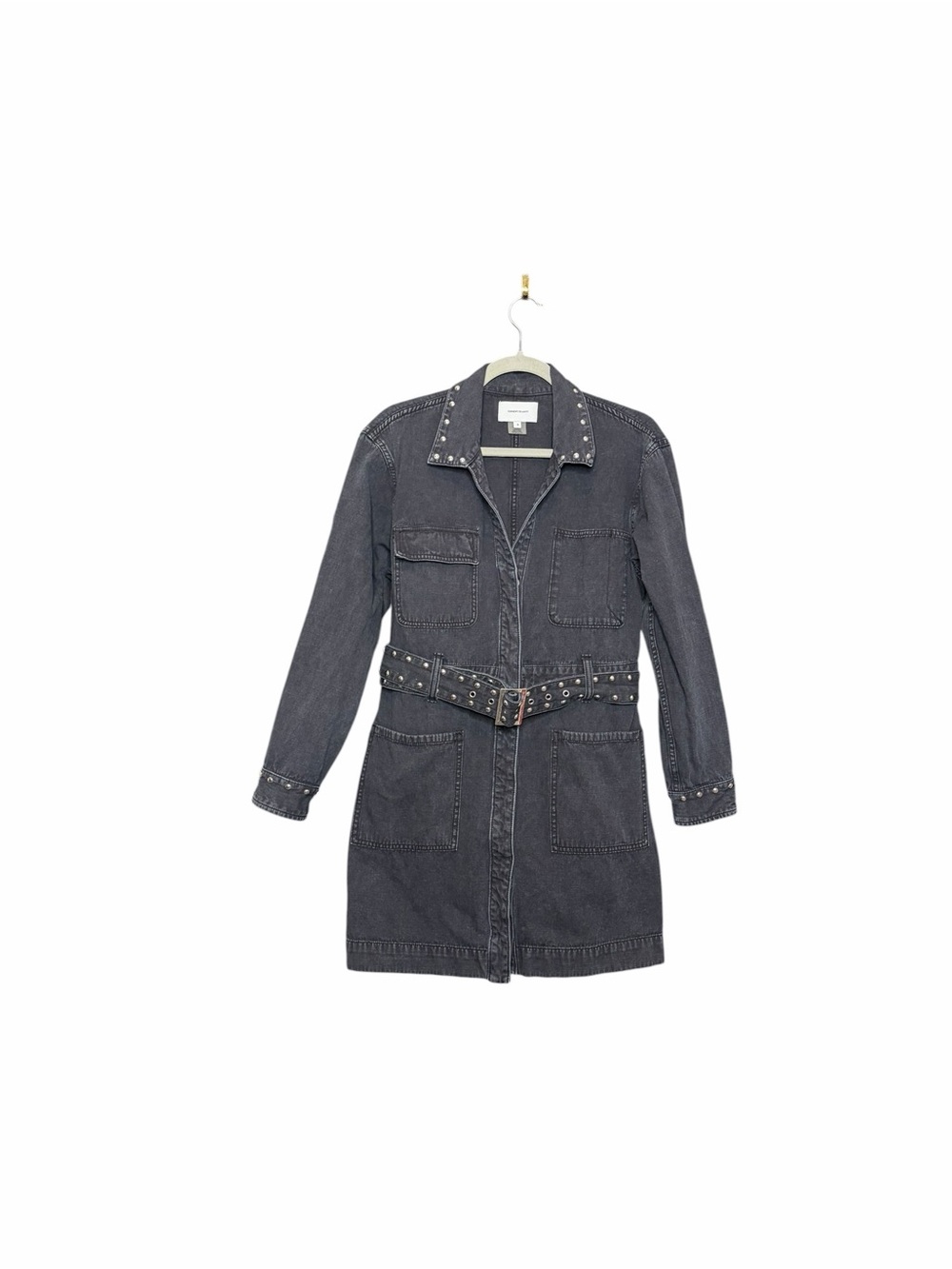Current/Elliott The Debbie Studded Shirt Dress Denim